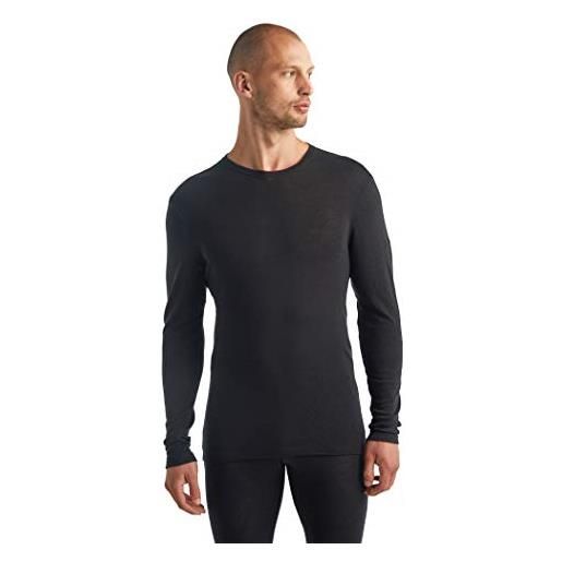 Icebreaker maglietta a manica corta da uomo - 100% lana merino per escursioni, sport, corsa, fitness - nero, xl