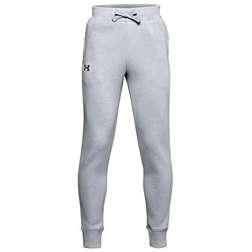 Under Armour pantaloni rival cotton pantaloni, bambino, mod gray light heather / / black (011), ylg