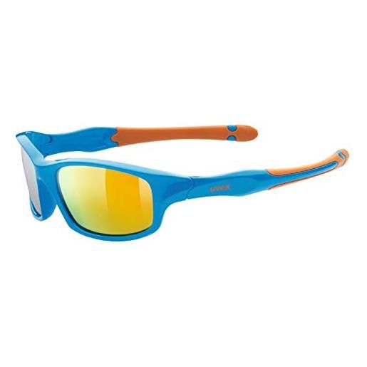 Uvex sportstyle 507, occhiali da sole per bambini, specchiato, incl. Fascia, black matt red/red, one size