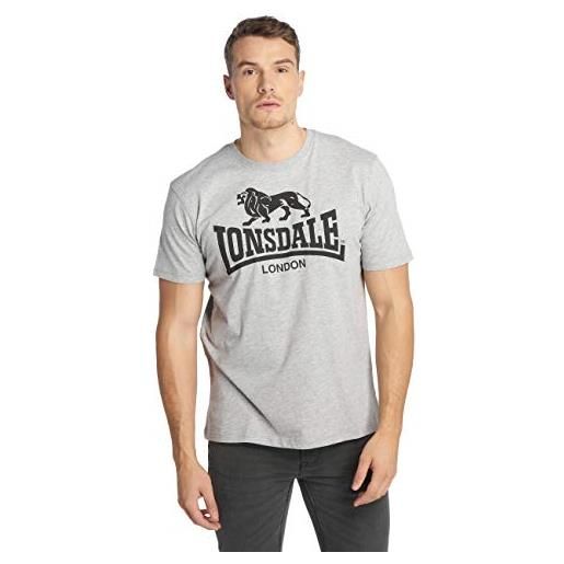 Lonsdale logo t-shirt grigio melange l (uk m)