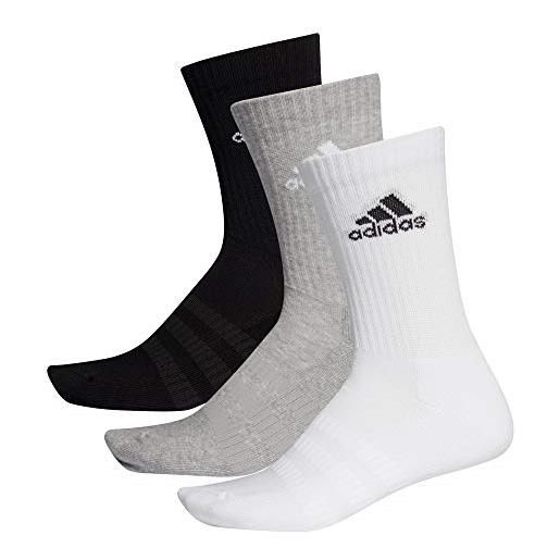 Adidas cushioned, calzini uomo, multicolore (black/grey/white), xl