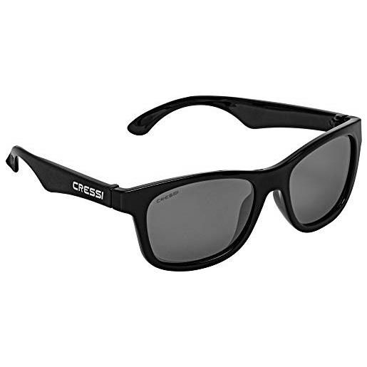 Cressi kiddo sunglasses, occhiali da sole per bambino unisex 6+ anni, nero/lenti specchiate argento