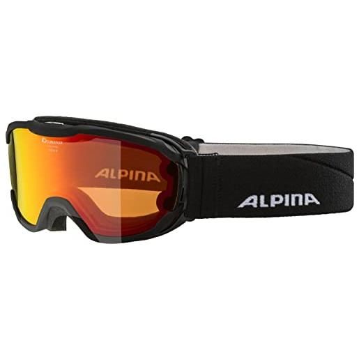 ALPINA unisex - bambini, pheos mm occhiali da sci, black, one size