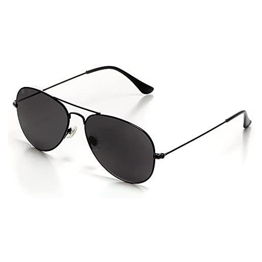 ISHEEP occhiali da sole unisex - classici, ultraleggeri, con protezione uv e lenti antiriflesso - ideali per guida ed escursionismo - modello sis 22 bk