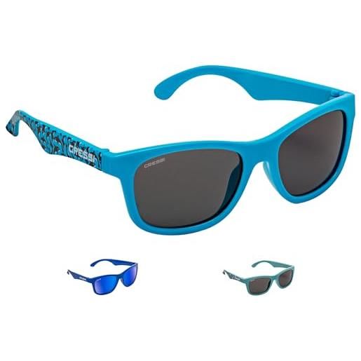 Cressi kiddo sunglasses, occhiali da sole per bambino unisex 6+ anni, azzurro balena killer/lenti fumé