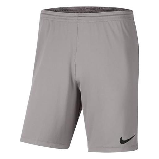Nike dri-fit park 3, pantaloncini da calcio bambini e ragazzi, pewter grigio nero, m