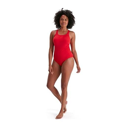 Speedo essential endurance - costume intero da bagno, donna, asciugatura rapida, rosso (fed red), 42 (it 52)
