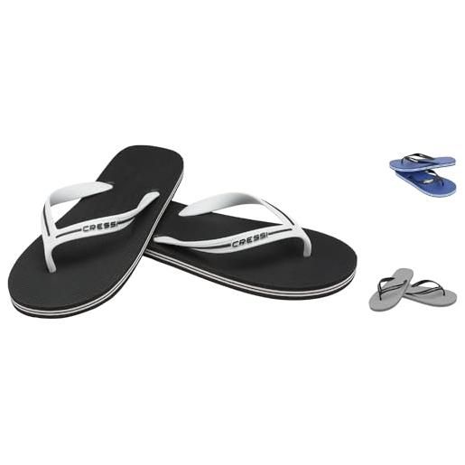 Cressi bahamas flip flops ciabatte infradito per spiaggia e piscina, adulto e bambino, nero, 43/44