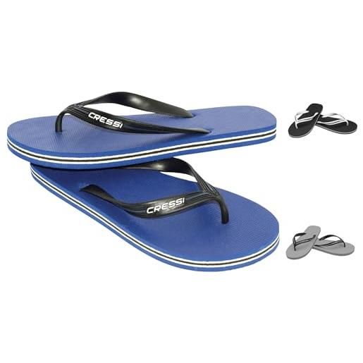 Cressi bahamas flip flops ciabatte infradito per spiaggia e piscina, adulto e bambino, blu (azzurro), 37/38