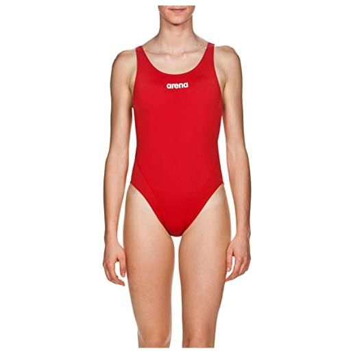 Arena solid swim tech high costume intero donna, costume da bagno sportivo in tessuto max. Life con massima resistenza al cloro e protezione uv upf 50+