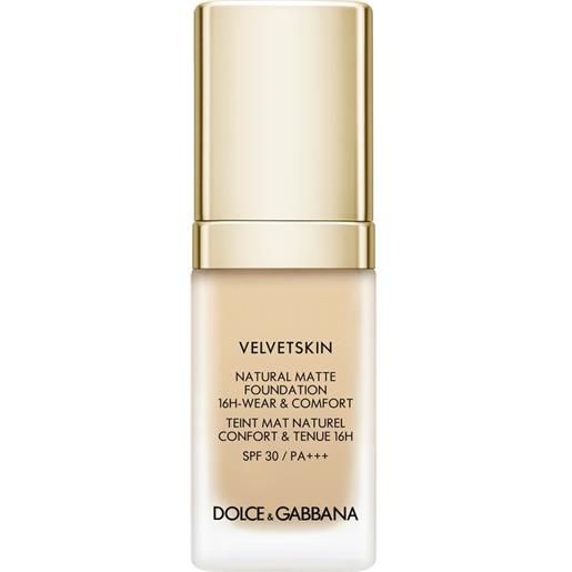 Dolce & Gabbana velvetskin natural matte foundation 16h-wear & comfort spf 30 / pa+++ 100 - porcelain