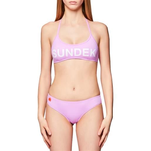 SUNDEK bikini sporty bralette logo e culotte donna