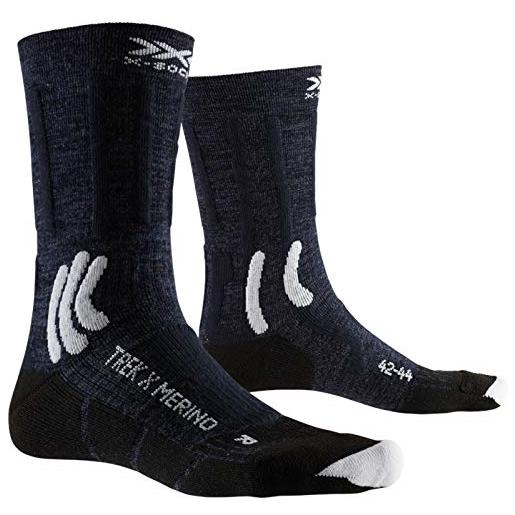 X-Socks trek x merino, calzini da escursionismo unisex-adulto, midnight blue/arctic white, 35-38
