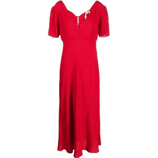 Nº21 abito midi con fiocco - rosso