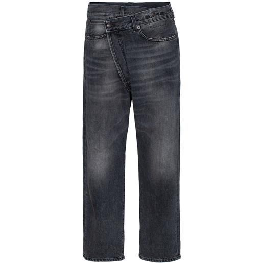 R13 jeans leyton con design a incrocio - nero