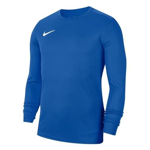 Nike m nk dry park vii jsy ls, t-shirt a manica lunga uomo, royal blue/white, l