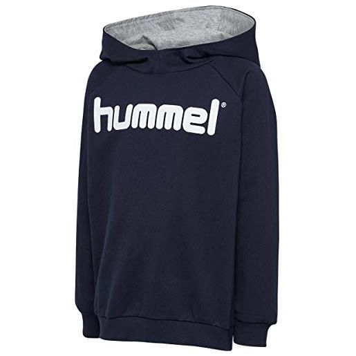 hummel hmlgo kids cotton logo hoodie, felpe con cappuccio bambini, marine, 164