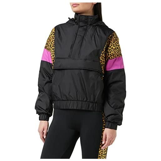 Urban Classics ladies aop mixed pull over jacket giacca, multicolore (black/leo 01945), 4xl donna