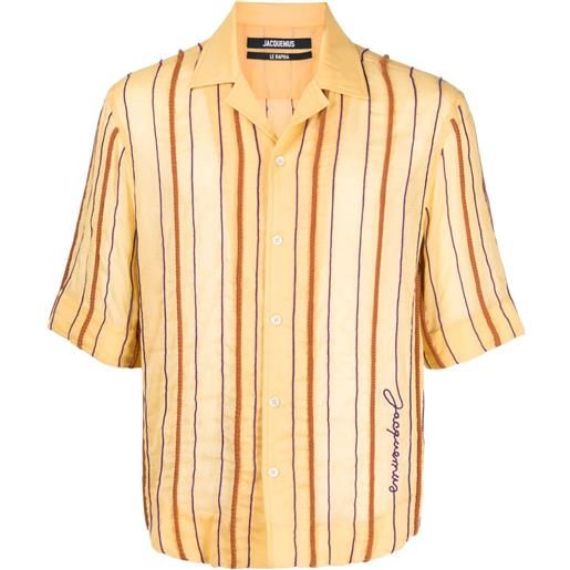 Jacquemus camicia a righe con ricamo - giallo