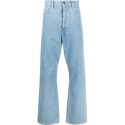Nanushka jeans dritti a vita alta - blu