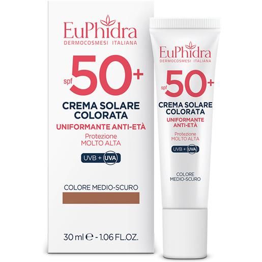 Euphidra crema solare colorata spf50+ 30ml solare viso alta prot. Medio-scuro