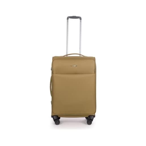 Stratic light + valigetta, custodia morbida, trolley da viaggio, trolley a mano, lucchetto tsa, 4 ruote, espandibile, cachi, 67 cm, medium (4