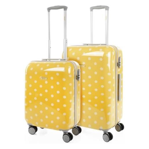 SKPAT - valigie da viaggio firma gioco valigie 4 ruote - set di valigie da viaggio - gioco valigie leggere. Lucchetto a combinazione 66400, giallo talpe, 55 cm + 65 cm, s + m