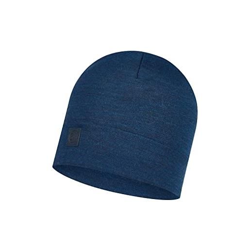 Buff heavy merino wool loose cappello, uomo, blu/denim, taglia unica