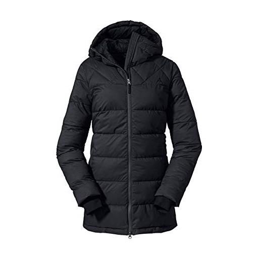 Schöffel insulated boston l, parka impermeabile, antivento, funzionale ed elegante. Donna, nero, 48