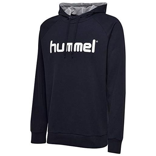 hummel hmlgo cotton logo hoodie, felpa con cappuccio uomo, blu, s