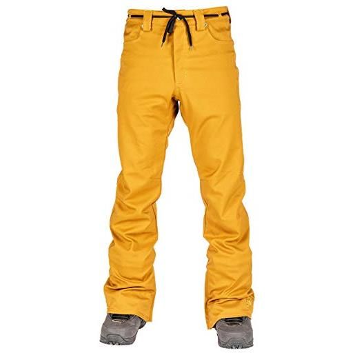 L1 skinny twill´20 - pantaloni da snowboard da uomo, modello skinny fit, 2 strati in stile denim con lacci, uomo, pantaloni, 1201-873673, tabacco, m