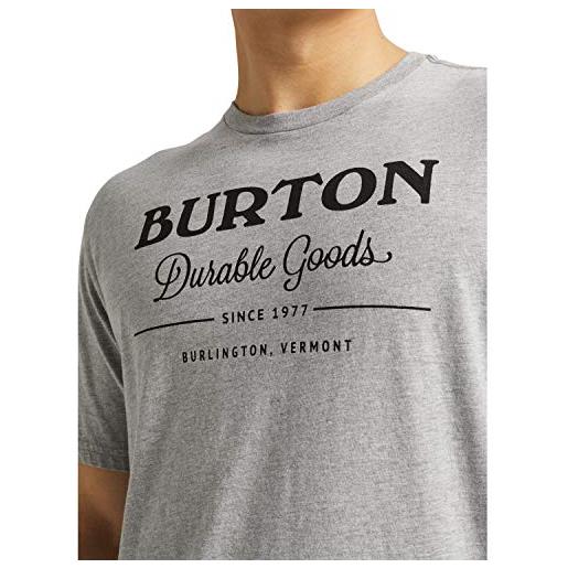 Burton durable goods, maglia a maniche corte uomo, gray heather, xxl