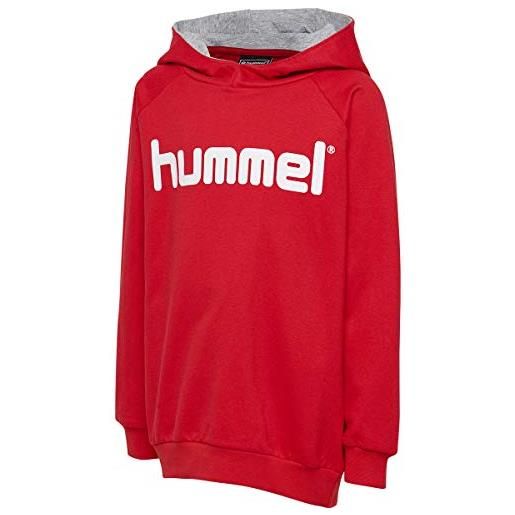 hummel hmlgo kids cotton logo hoodie, felpe con cappuccio bambini, nero, 176