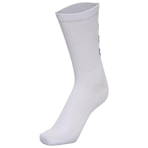 hummel fundamental 3-pack sock - calzini sportivi unisex da adulto socks, unisex - adulto, bianco, 14