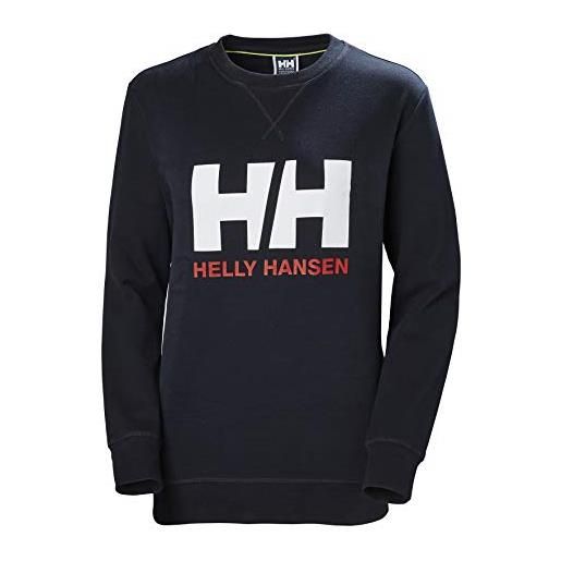 Helly Hansen w hh logo crew sweat, felpa donna donna, s, blu (navy)