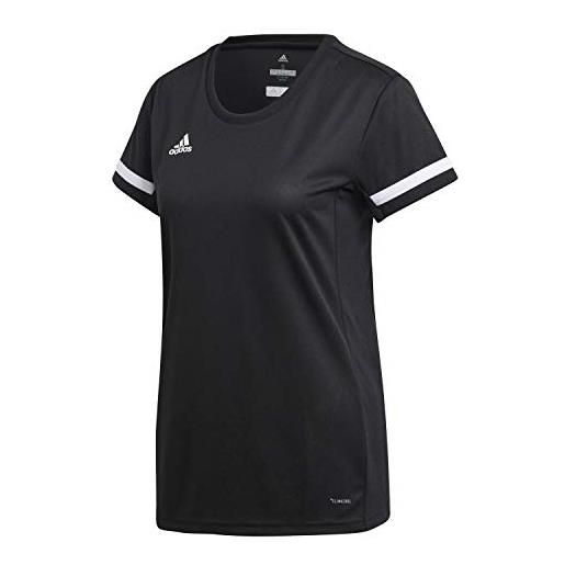adidas team 19 jersey, maglia maniche corte unisex-adulto, black/white, 9a