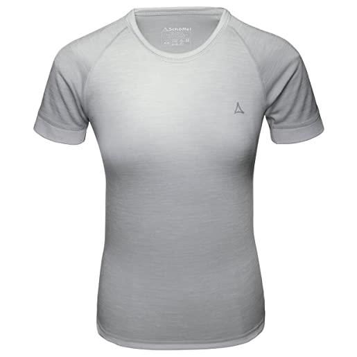 Schöffel merino sportiva con maniche a 1/2, maglietta intima con regolazione della temperatura, traspirante in lana donna, grigio opale, xl