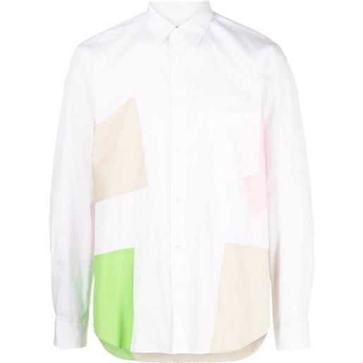 Comme des Garçons Homme Plus t-shirt con design color-block - bianco