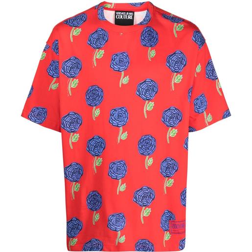Versace Jeans Couture t-shirt a fiori - rosso