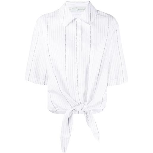 Off-White camicia con nodo in vita - bianco