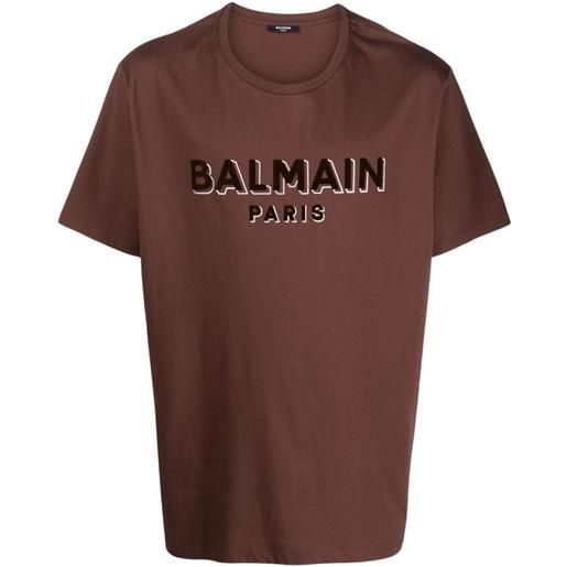 Balmain t-shirt con logo - marrone
