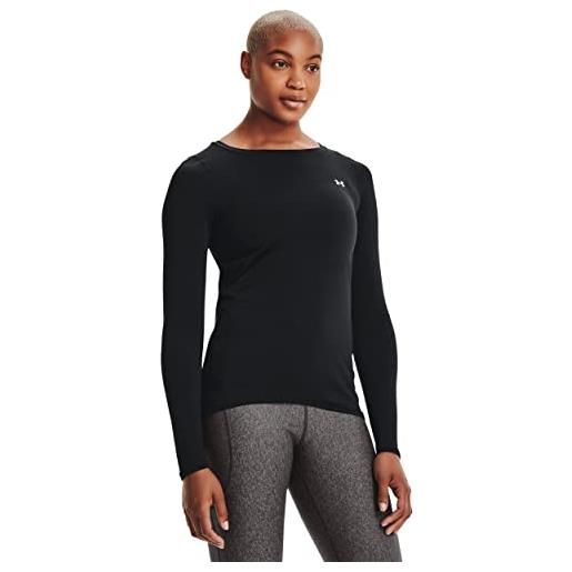 Under Armour ua hg armour long sleeve, maglia a maniche lunghe donna, nero (black - 001), xs
