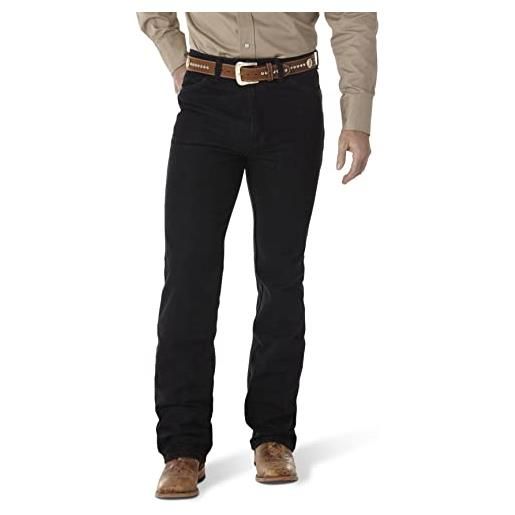 Wrangler cowboy cut slim fit stretch bootcut jeans da uomo, nero stretch. , 34w x 32l