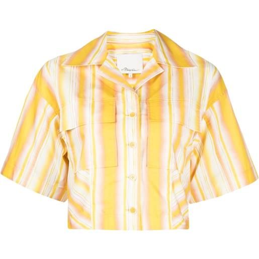 3.1 Phillip Lim camicia crop a righe - giallo