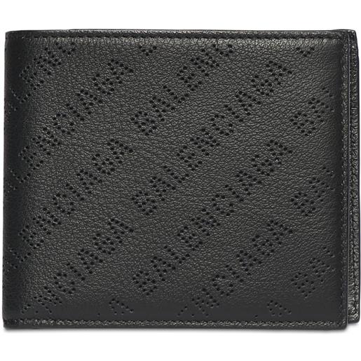 BALENCIAGA portafoglio in pelle con logo perforato