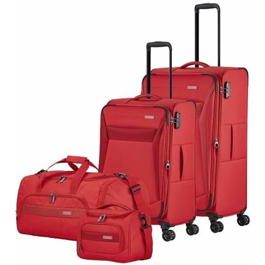 Travelite chios 4 ruote set di valigie 4 pezzi rosso
