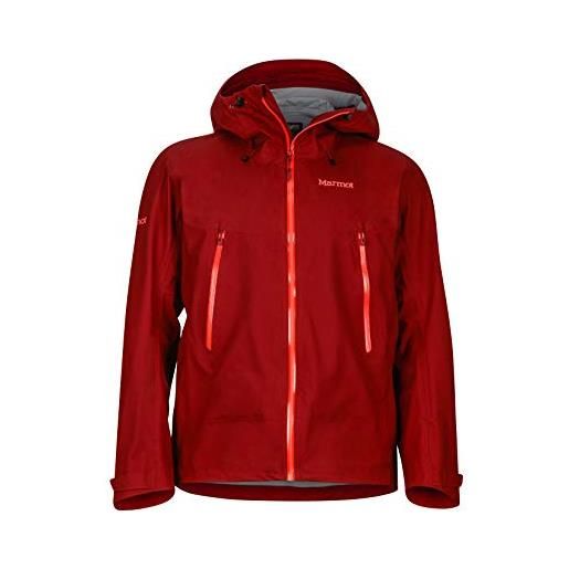 Marmot red star jacket giacca antipioggia rigida, impermeabile, antivento, impermeabile, traspirante, uomo, brick, l