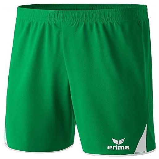 Erima, pantaloni corti sportivi 5-cubes, verde (smaragd/weiß), m