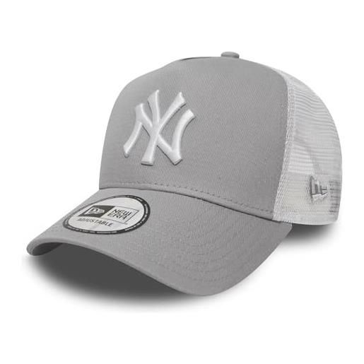 New Era clean trucker york yankees snapback cap, uomo, gray white, osfa (55.8 cm - 60.6 cm)