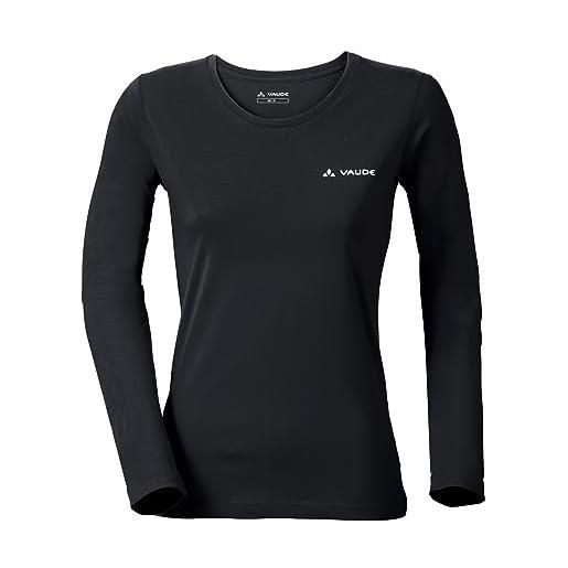 VAUDE - maglietta da brand long sleeve, donna, t-shirt brand long sleeve, nero, 38